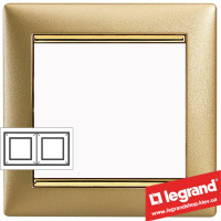 Рамка двухпостовая Legrand Valena 770302 (матовое золото)