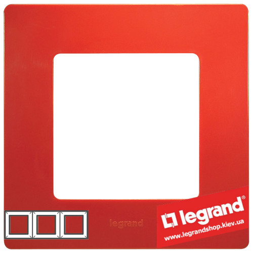 Рамка 3-я Legrand Etika 672533 (красная)