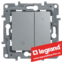 Светорегулятор кнопочный Legrand Etika 20-400Вт (алюминий)