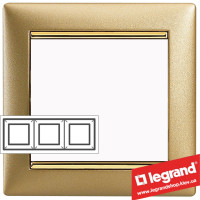 Рамка трехпостовая Legrand Valena 770303 (матовое золото)